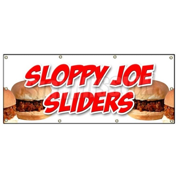 Signmission SLOPPY JOE SLIDERSBANNER SIGN beef chicken bun homemade food lunch eat B-96 Sloppy Joe Sliders - main